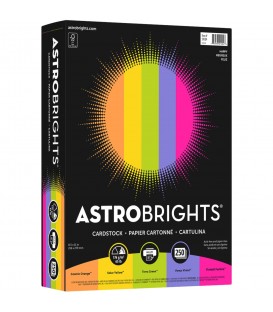 ASTROBRIGHTS® BRIGHT COLOR COVER PAPER, VINTAGE 5-COLOR ASSORTMENT, REAM/250SH