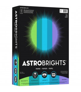 ASTROBRIGHTS® BRIGHT COLOR COVER PAPER, VINTAGE 5-COLOR ASSORTMENT, REAM/500SH