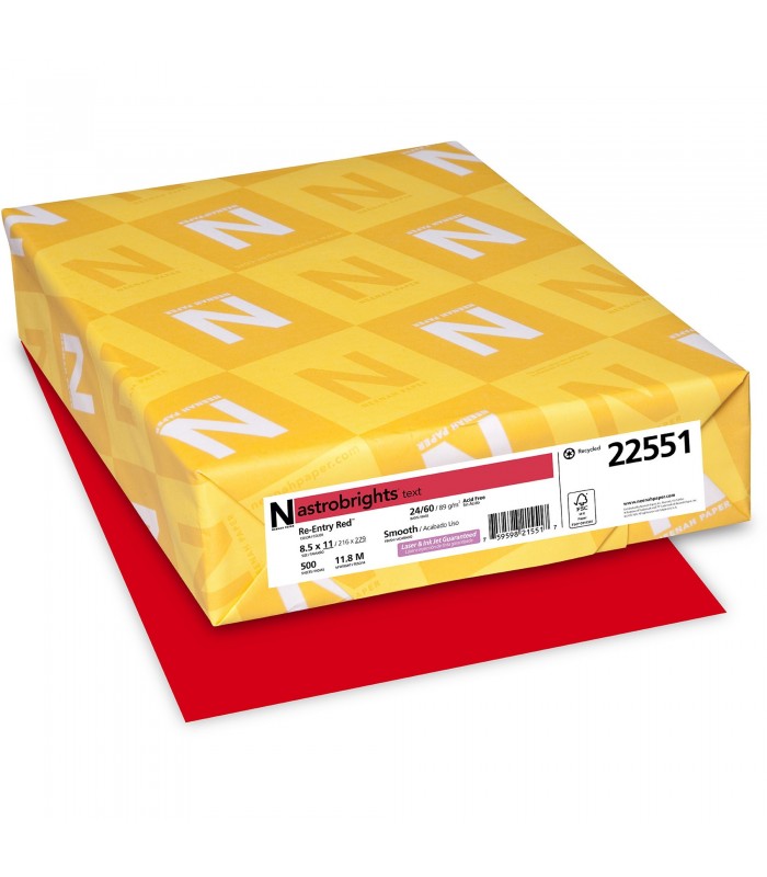 Astrobrights Colored Paper - 8.5"x11", 24 Lb, 5-Color Assortment, 1000 Sheets, For Crafts, Flyers, Mailers