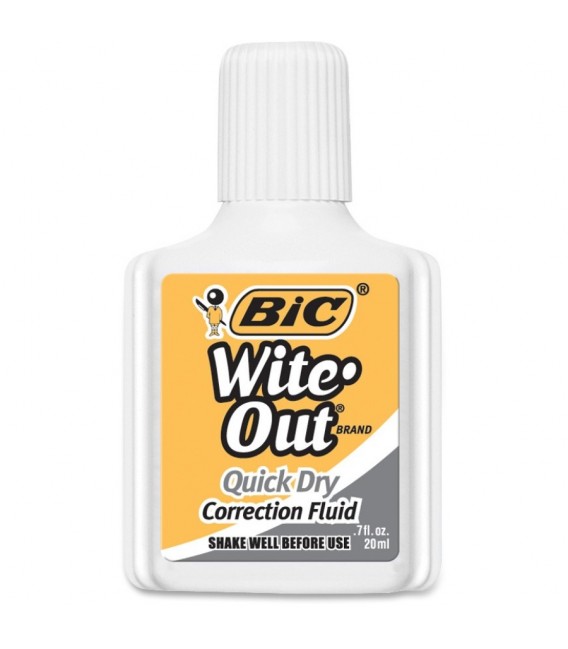 BIC® WITE-OUT® CORRECTION FLUID WITH FOAM APPLICATOR, WHITE