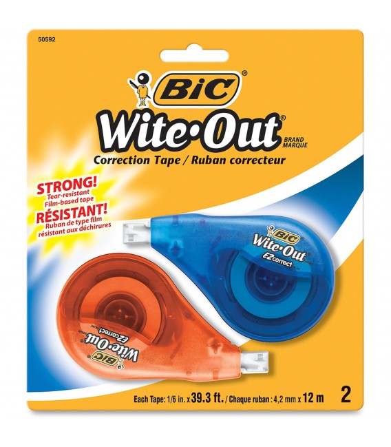 BIC® WITE-OUT® EZ CORRECT CORRECTION TAPE, WHITE