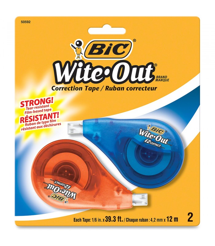 BIC Wite-Out Brand EZ Correct Correction Tape, White, 6 Count, 1