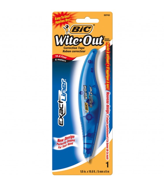 BIC® WITE-OUT® EXACT LINER CORRECTION TAPE, WHITE