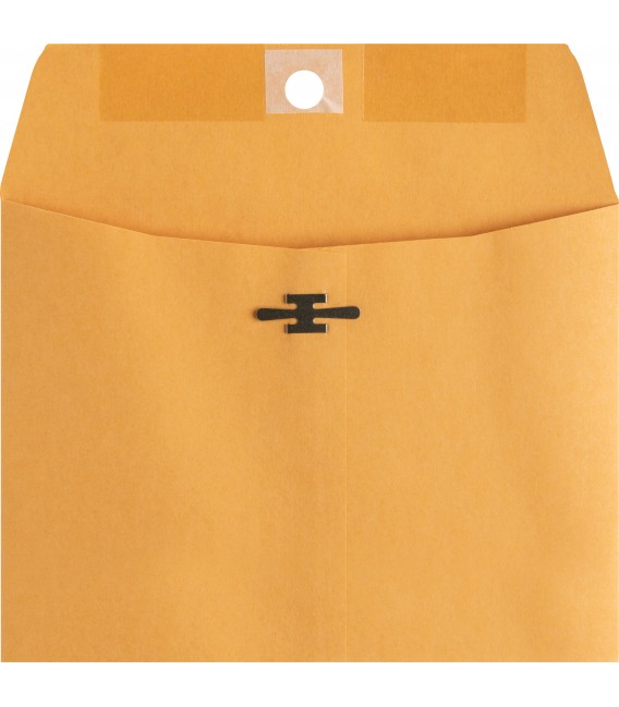 QUALITY PARK® BROWN KRAFT ENVELOPES, 9" X 12", METAL CLASP AND GUM CLOSURE