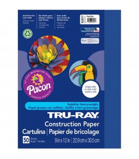 TRU-RAY® CONSTRUCTION PAPER 9" X 12" ROYAL BLUE COLOR, 50 SHEETS