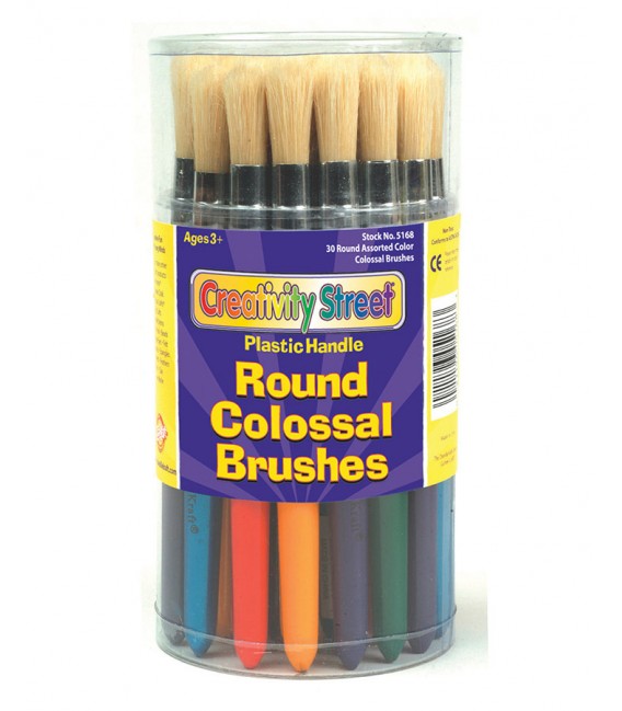 CREATIVITY STREET® ROUND COLOSSAL BRUSHES, 6" PACK OF 30