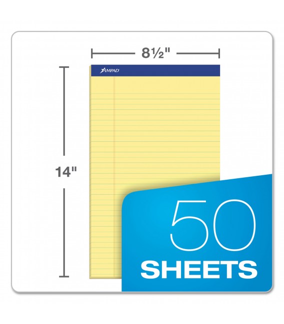 AMPAD™ WRITING PADS CANARY,  8 1/2" X 11 3/4", 50 SHEETS/PAD