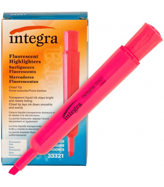 INTEGRA™ CHISEL DESK LIQUID HIGHLIGHTERS PINK