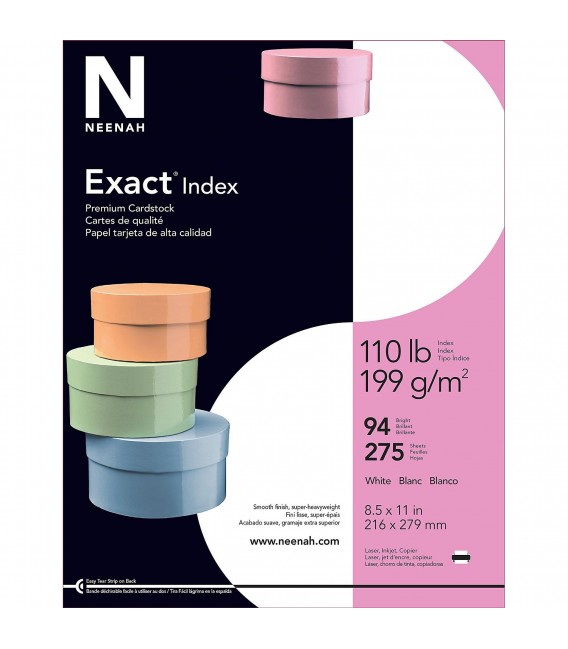 NEENAH® EXACT® INDEX CARDSTOCK  WHITE, 275 SHEETS