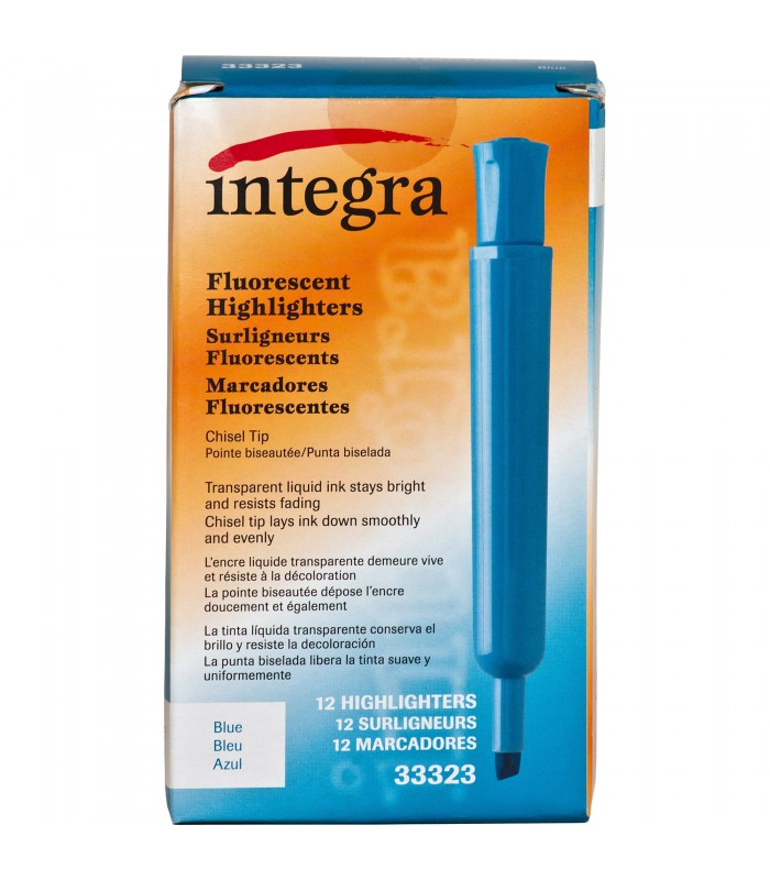 Integra Chisel Desk Liquid Highlighters Blue Multi Access Office