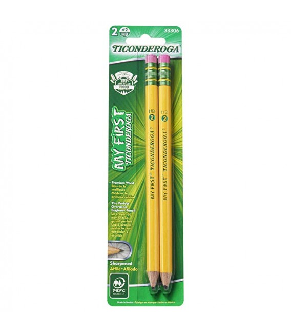 TICONDEROGA® MY FIRST WOOD-CASED PENCILS, 2 PACK