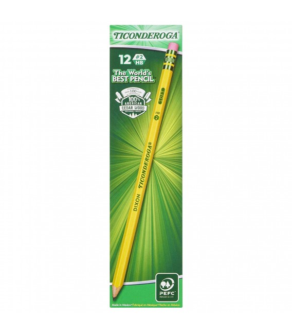 TICONDEROGA® YELLOW BARREL No. 2 SOFT PENCILS, SHARPENED