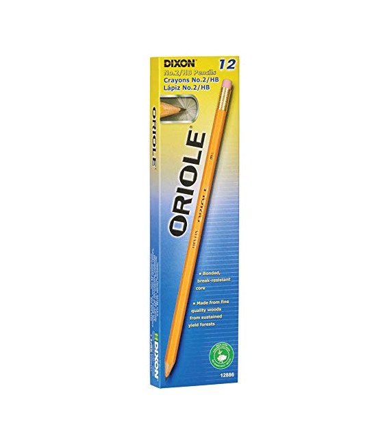 DIXON® ORIOLE® YELLOW No. 2 SHARPENED PENCILS