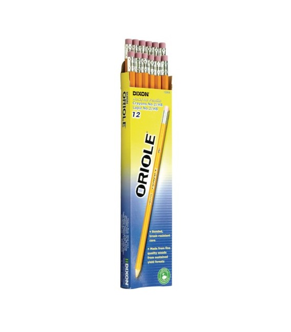 DIXON® ORIOLE® YELLOW No. 2 SHARPENED PENCILS