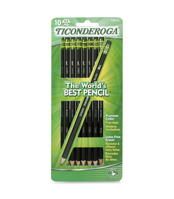 TICONDEROGA® BLACK BARREL No. 2 SOFT PENCILS, SHARPENED