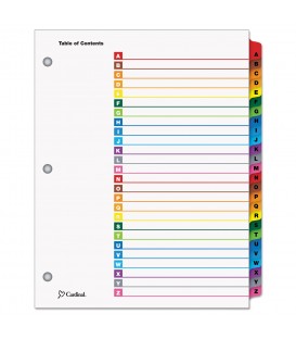 CARDINAL® ONESTEP® PRINTABLE TABLE OF CONTENTS INDEX, MULTICOLOR, 1/ST