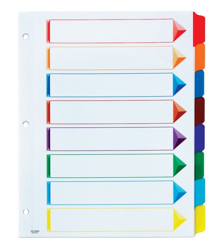 binder dividers printable