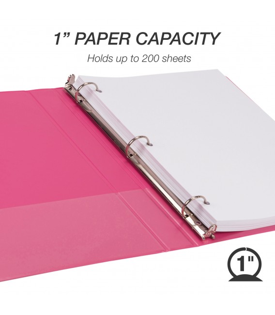 SAMSILL® EARTH'S CHOICE FASHION COLOR VIEW BINDERS, HOT PINK 1"