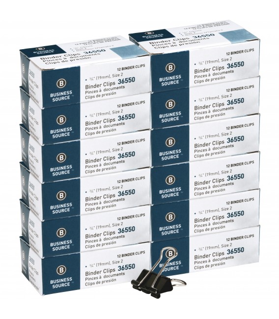 BUSINESS SOURCE® BINDER CLIPS SMALL 3/8, BOX OF 144 EACH