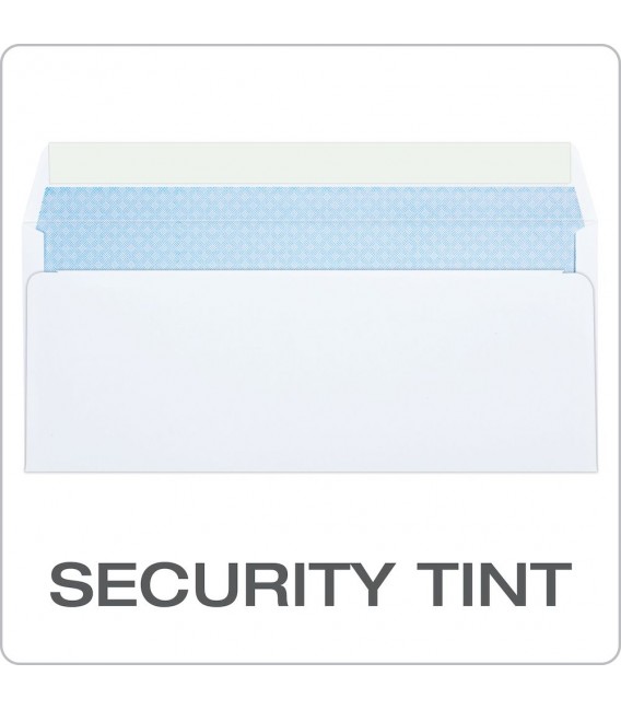 QUALITY PARK® N. 10 SECURITY TINTED ENVELOPES, WHITE REDI-STRIP® , 100 EACH