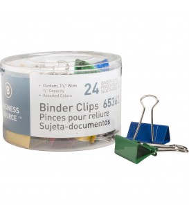 BUSINESS SOURCE® BINDER CLIPS COLORED MEDIUM 5/8"", BOCK OF 24 EACH