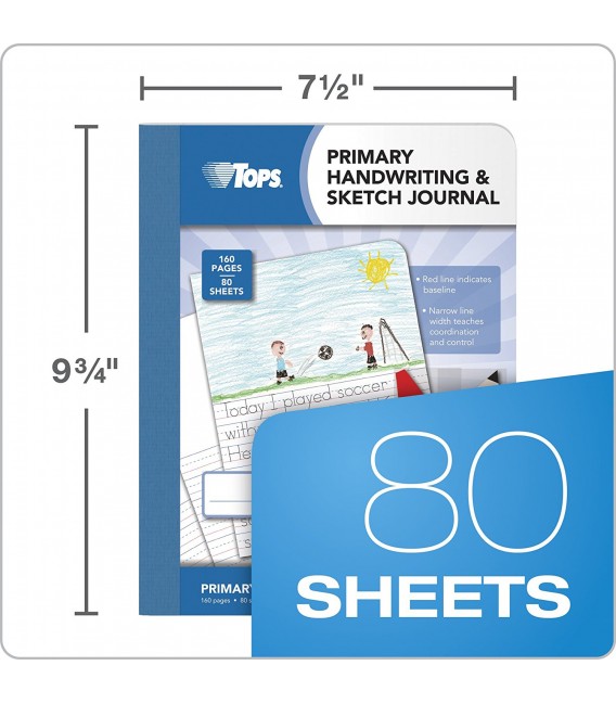 TOPS® PRIMARY HANDWRITING & SKETCH JOURNAL, 80 SHEETS