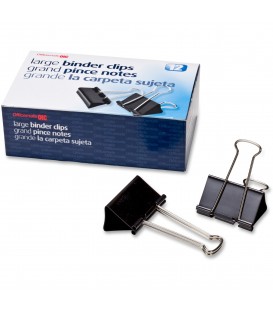 OFFICEMATE OIC® BINDER CLIPS BLACK LARGE 1", 12/PACK