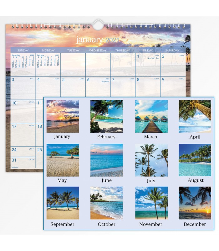 At A Glance 21 Tropical Escape Monthly Wall Calendar 1 Each Multi Access Office