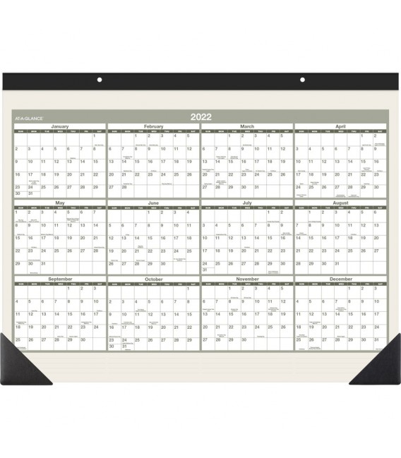 AT-A-GLANCE® 2021 RECYCLED MONTHLY DESK PAD WALL CALENDAR, 1 EACH