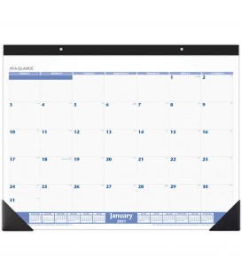 AT-A-GLANCE® 2021 MONTHLY DESK PAD WALL CALENDAR BLUE, 1 EACH