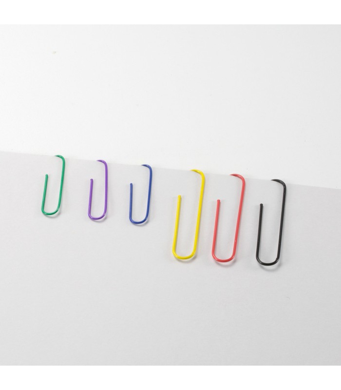 Officemate OIC 97227 Color Coated Paper Clips Rainbow Pack of 450 Clips