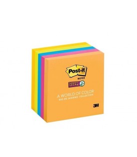 POST-IT® SUPER STICKY NOTES, 3" X 3", RIO DE JANEIRO COLLECTION, 5 PADS/PACK