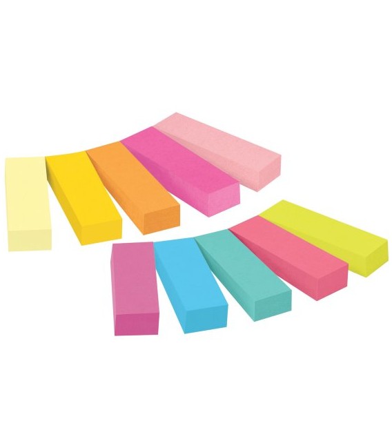 POST-IT® PAGE MARKERS, 1/2" WIDE, ASSORTED COLORS, 500 FLAGS/PACK