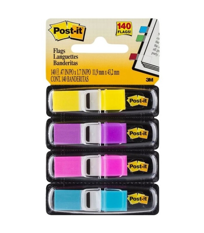 Details about   3 Pks Post-it Post Flags Assorted Colors‑ 1/2 in x 1 3/4 in 