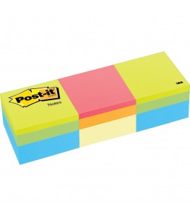 POST-IT® NOTES CUBE, 2" x 2", GREEN WAVE, CANARY YELLOW WAVE, 3 CUBES/PACK