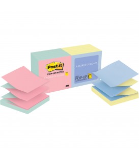 POST-IT® POP-UP NOTES, 3" X 3", MARSEILLE COLLECTION, 12 PADS/PACK