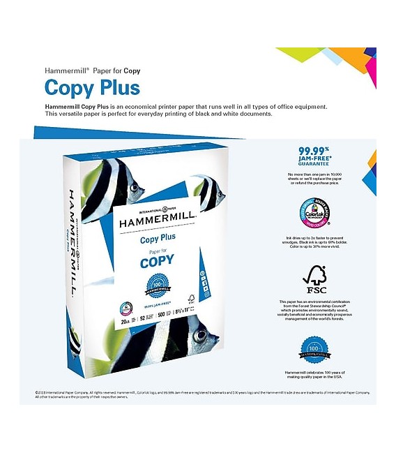 HAMMERMILL® COPY PLUS™ LEDGER COPY PAPER, 8 1/2" X 17", REAM