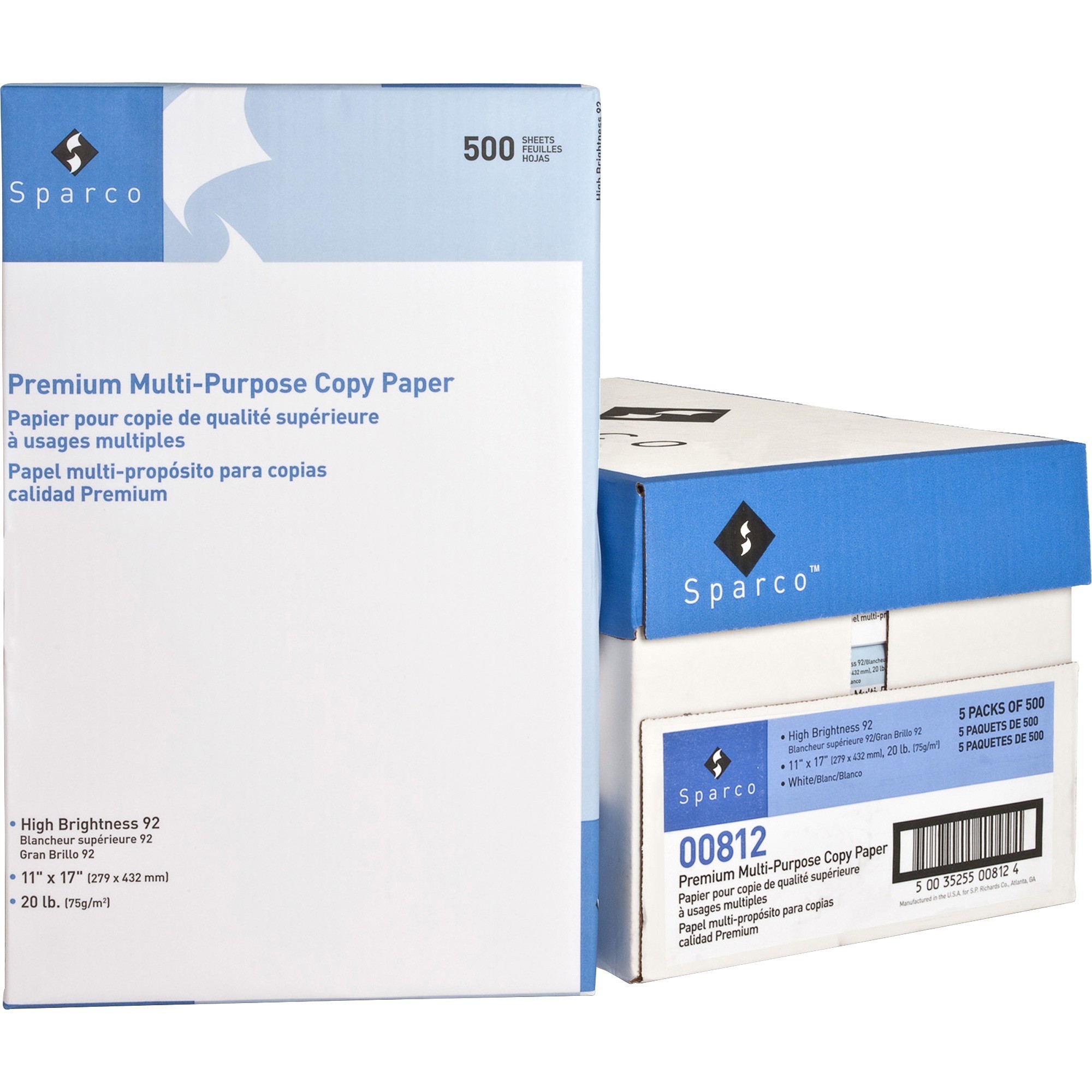 SPARCO™ MULTIPURPOSE COPY PAPER, 11 X 17, 92 BRIGHT, BOX - Multi