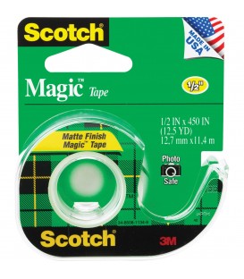 SCOTCH® MAGIC™ TAPE, 1/2" x 450", 1 DISPENSER/PACK