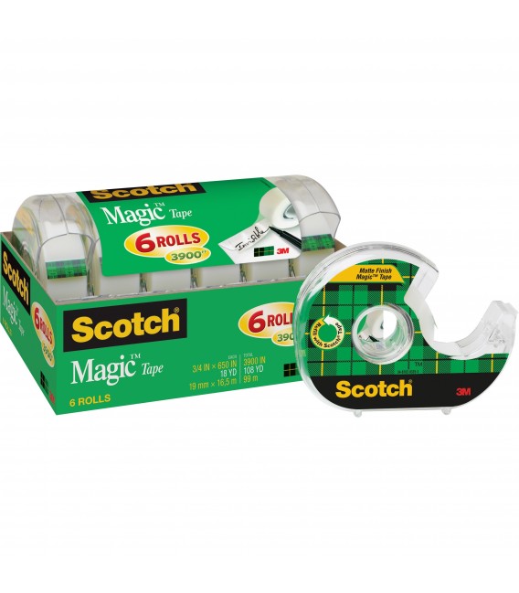 SCOTCH® MAGIC™ TAPE, 3/4" x 850", 6 DISPENSER/PACK