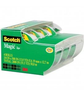 SCOTCH® MAGIC™ TAPE, 3/4" X 500", 4 BOX/PACK