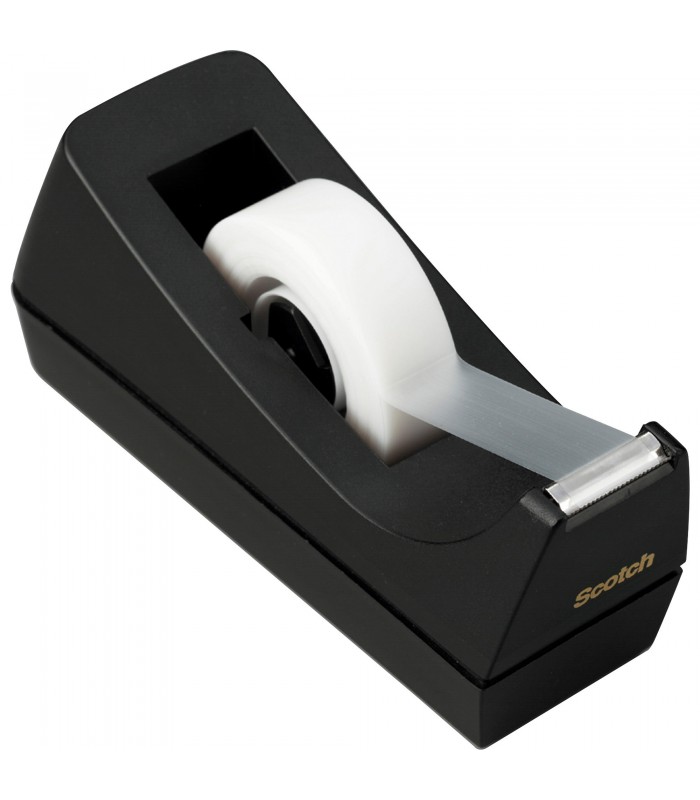 Black for 1 Inch Core Tapes C-40 Scotch Deluxe Desktop Tape Dispenser 