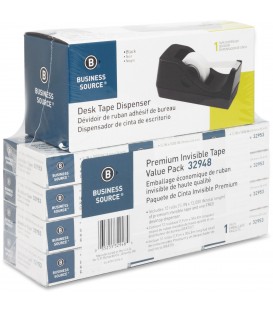 BUSINESS SOURCE® INVISIBLE TAPE, 3/4" X 1,000", + DISPENSER