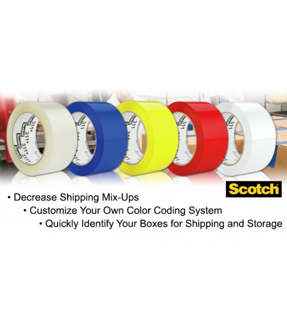 SCOTCH® COLOR BOX SEALING TAPE, 2" X 110 YD, BLUE