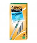 BIC® ROUND STIC®, GRIP XTRA-CONFORT BALL POIN, GREEN, DOZEN