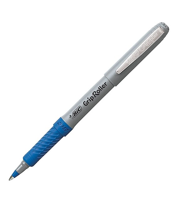 BIC® GRIP ROLLER-GLIDE™, ROLLER PEN, BLUE DOZEN