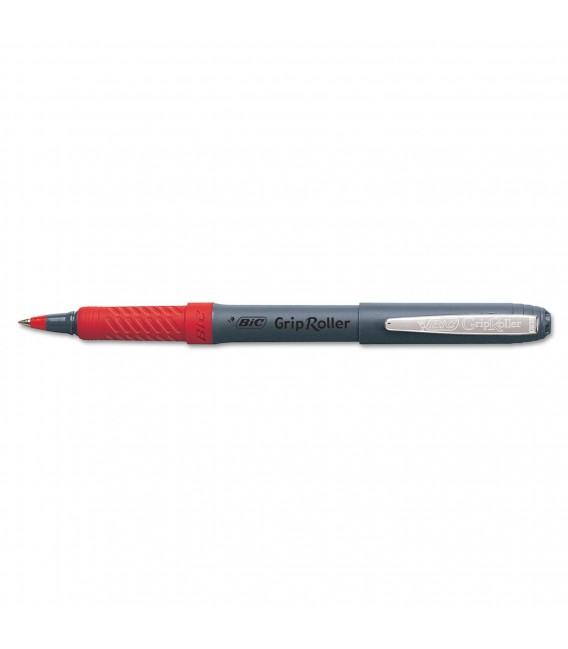 BIC® GRIP ROLLER-GLIDE™, ROLLER PEN, RED DOZEN