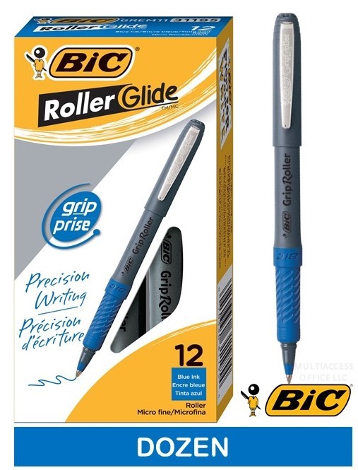 BIC Grip Roller, Extra Fine (0.5 mm), Red Ink, Dozen Box (GREM11 BIC Grip Roller, Extra Fine (0.5 mm), Red Ink, Dozen Box (GREM11