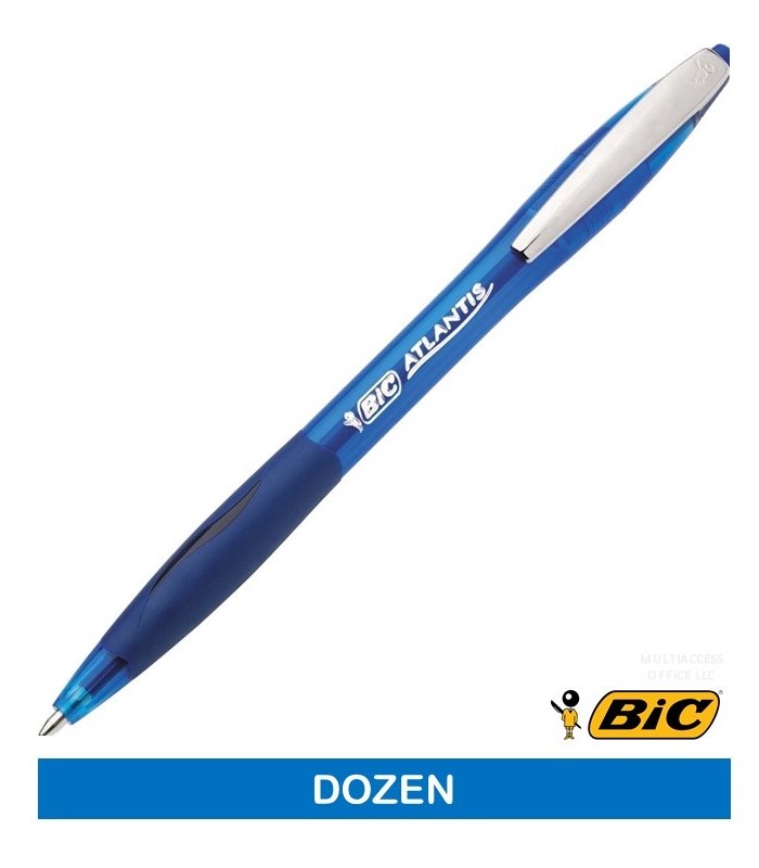 1 mm Pen Point Size BIC Atlantis Retractable Pens Medium Pen Point Blue