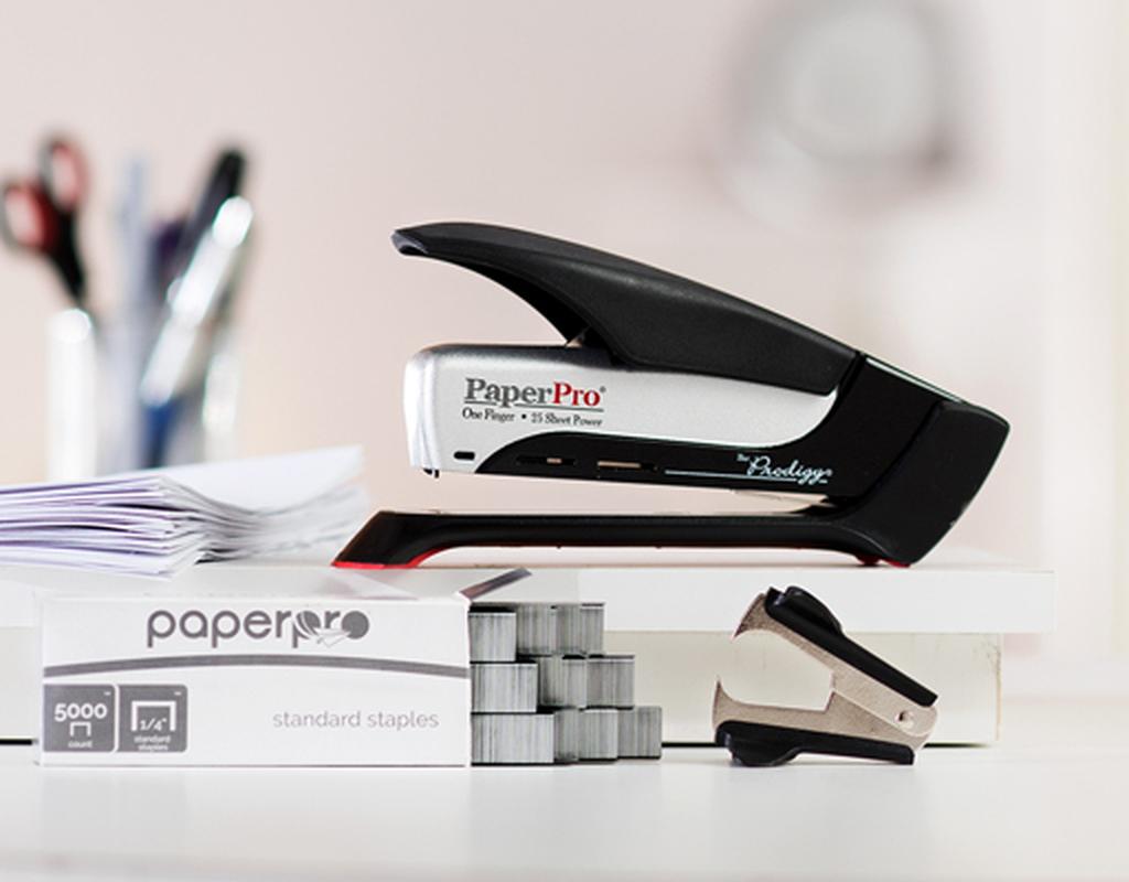 PaperPro Stapler, 1300, Heavy-Duty, 100-Sheet Capacity, Black/Silver